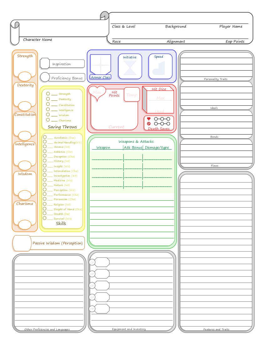 5e fillable character sheet