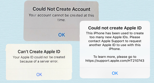 i cant create an apple id