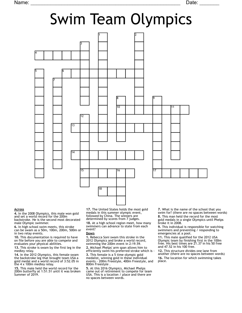 olympic winner crossword clue