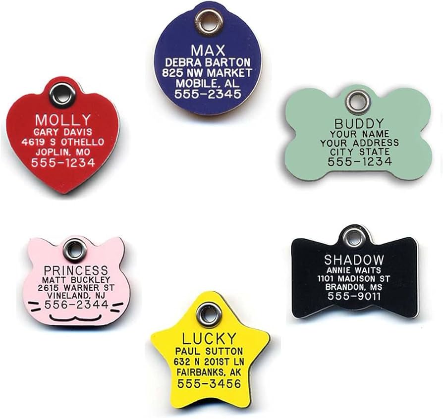 plastic dog name tags