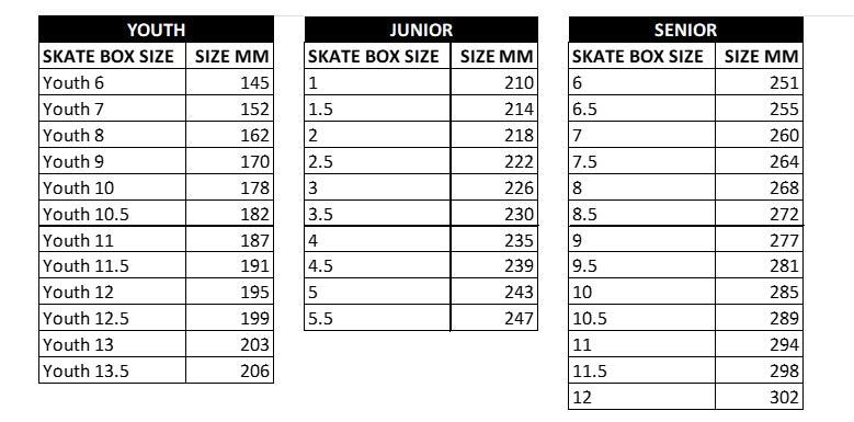 bauer hockey skate sizing