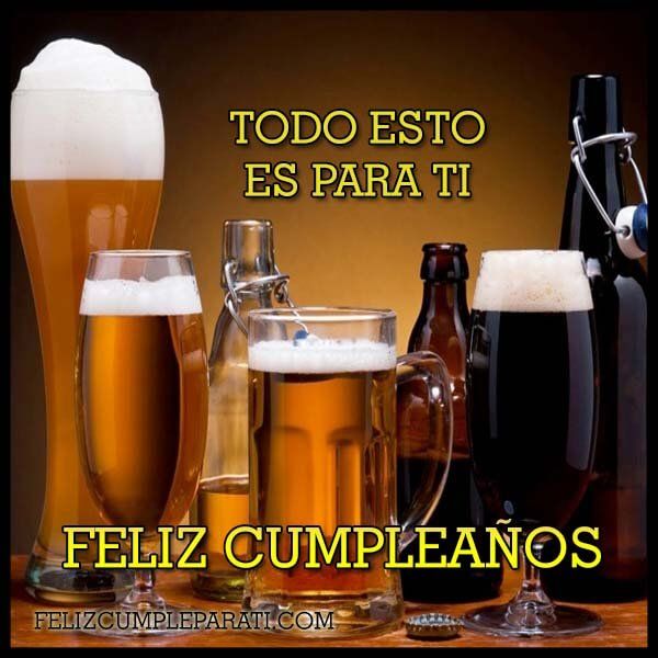 feliz cumple con cerveza