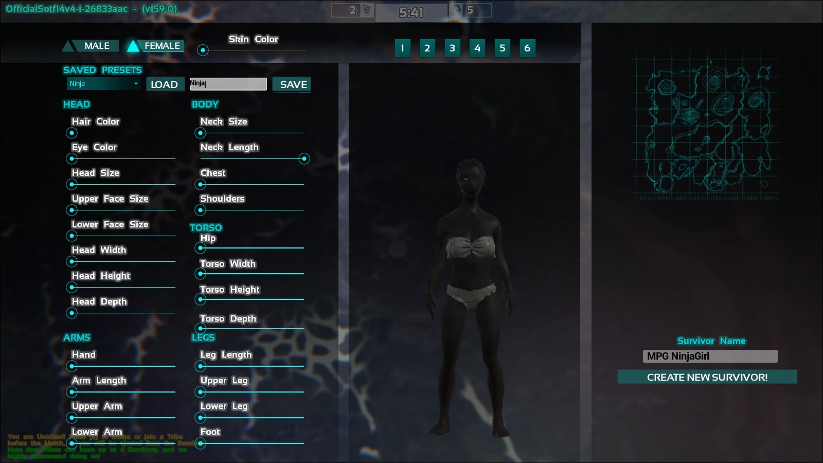 ark survival evolved female character creation