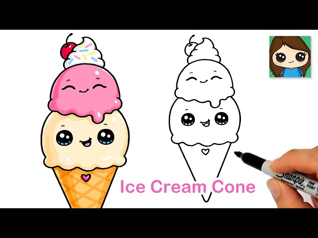 how to draw ice cream easy
