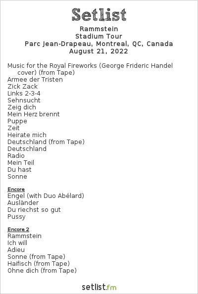 rammstein setlist 2020