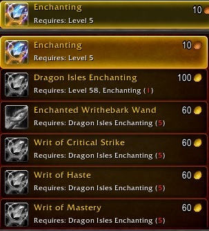 enchanting guide wow