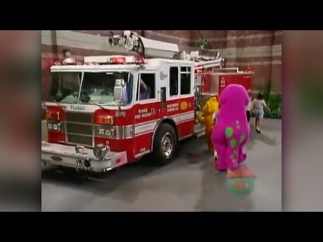 barney here comes the firetruck