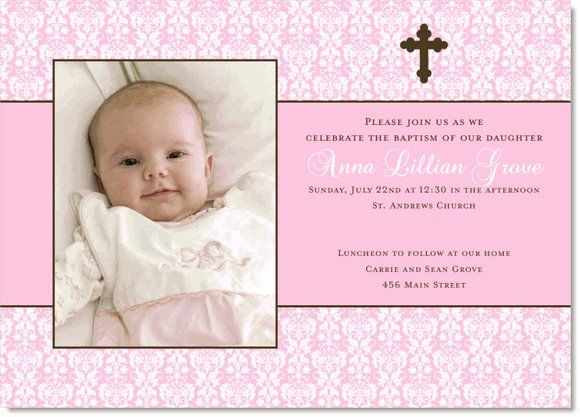 blank christening invitation background design for baby girl