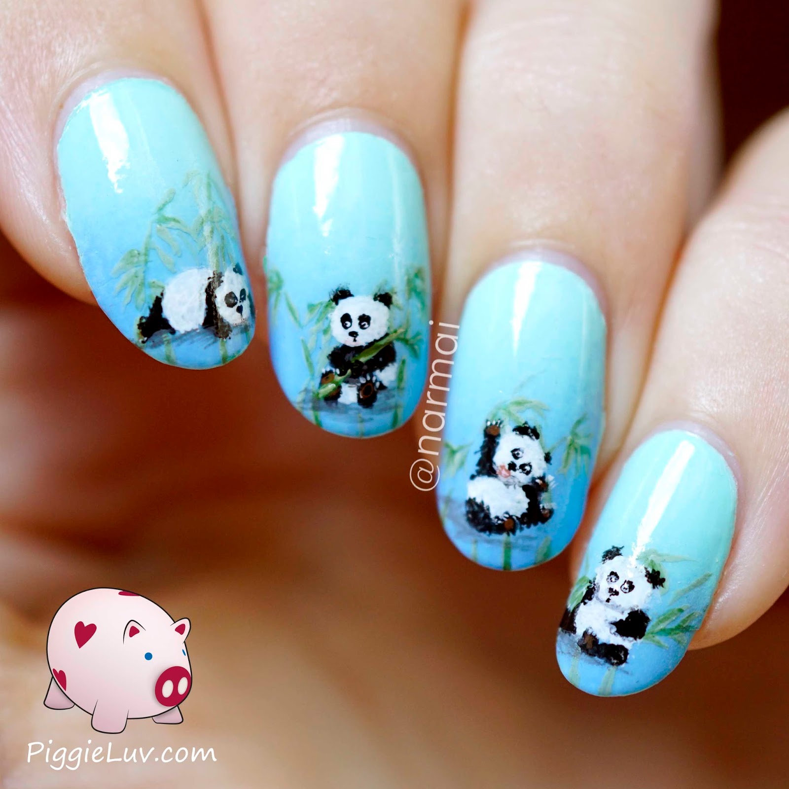 cute panda nail art