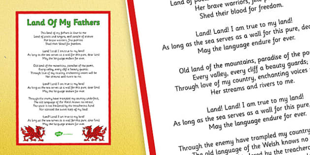 words of the welsh national anthem