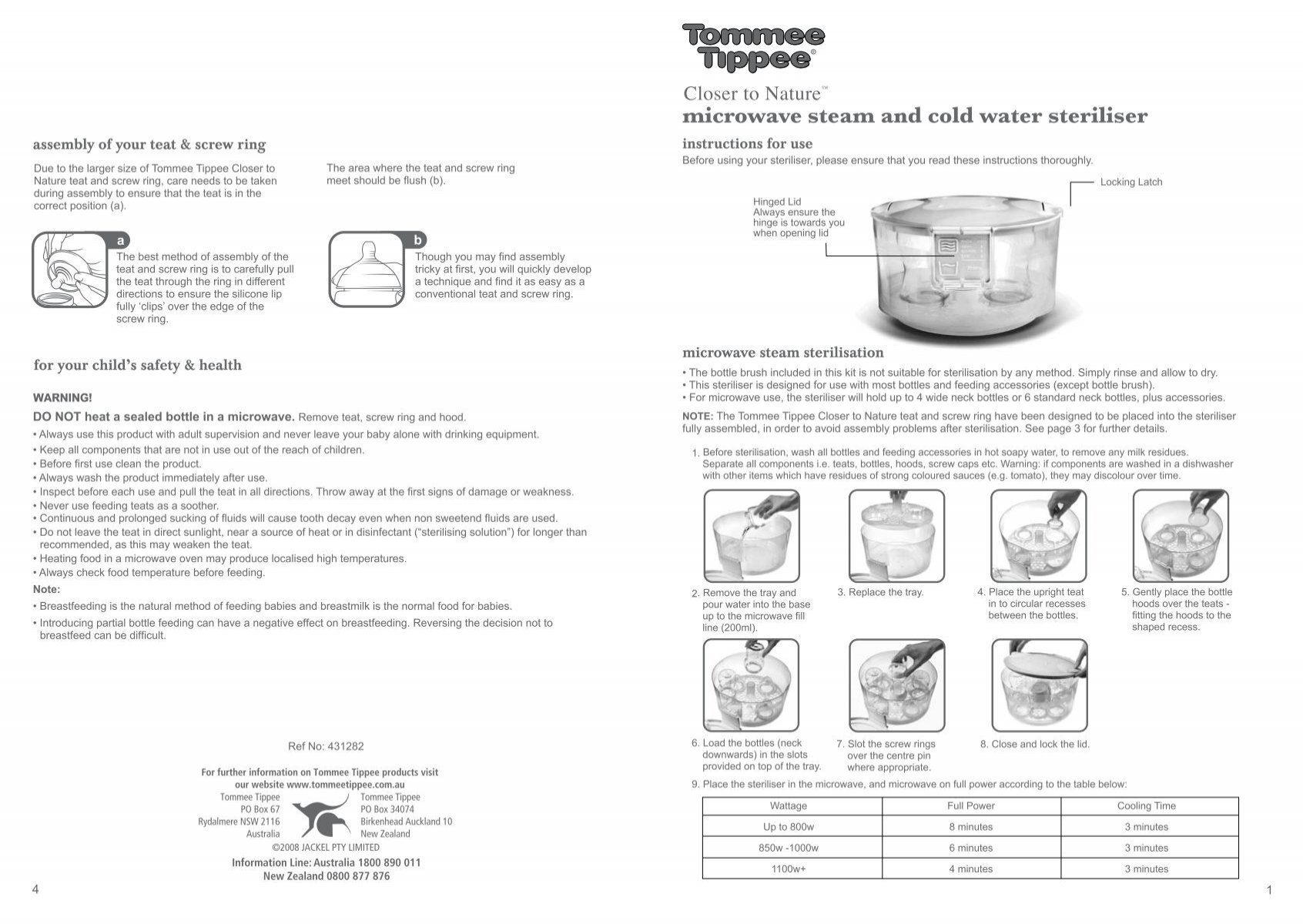 tommee tippee sterilizer instructions microwave