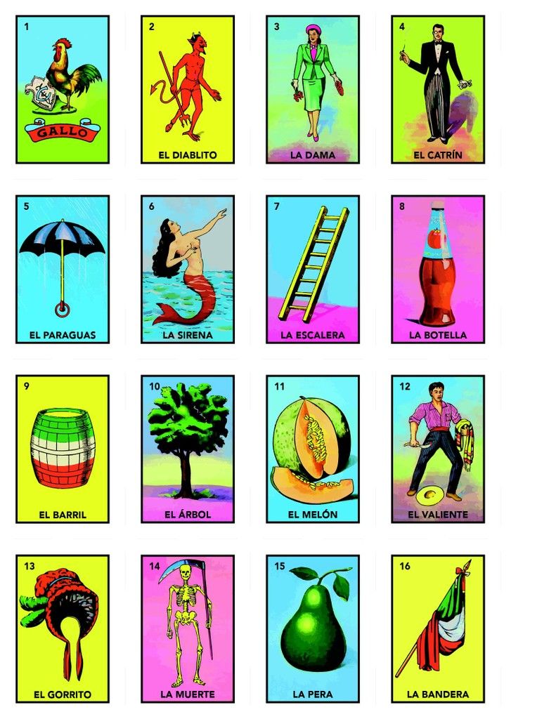 tablero de loteria para imprimir