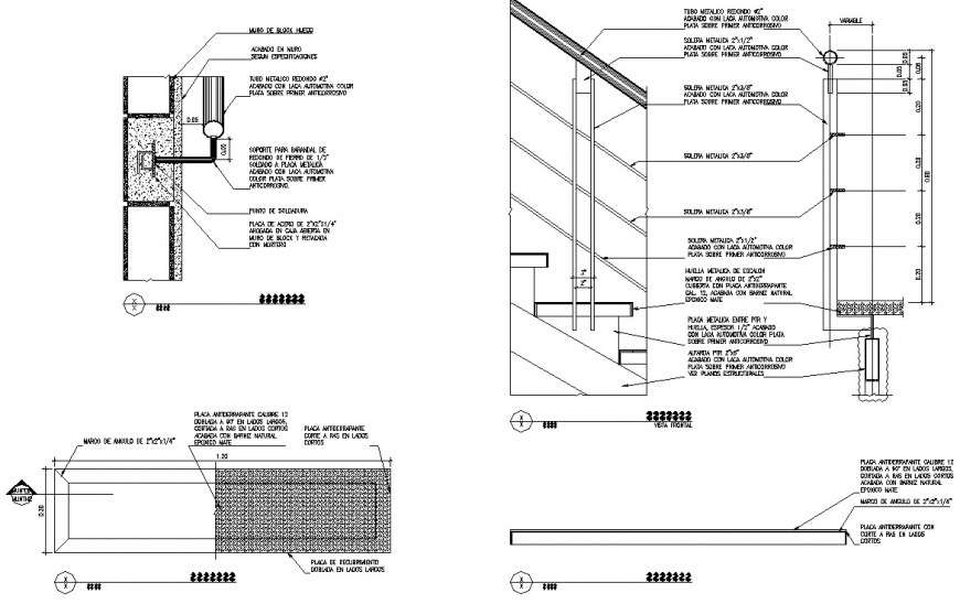 handrail detail dwg