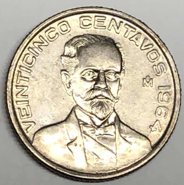 moneda de veinticinco centavos 1964