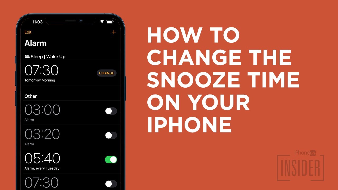 change snooze time iphone