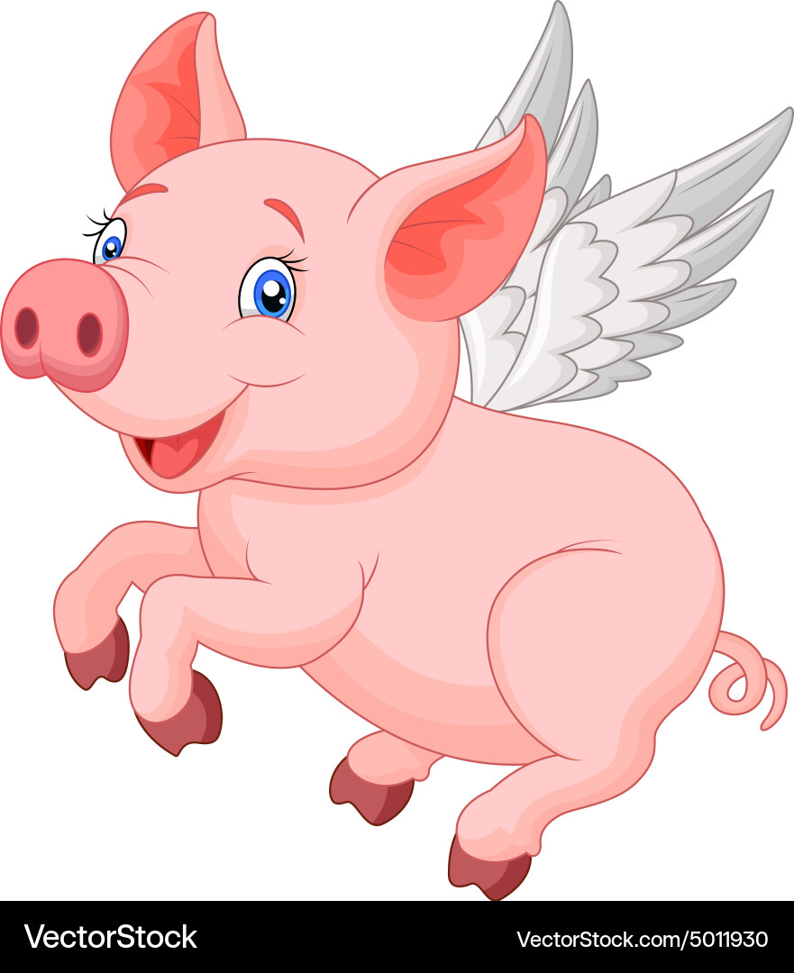 flying pig cartoon