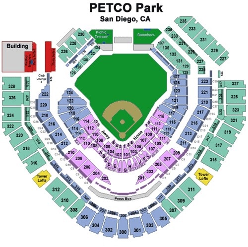 petco park san diego seating chart