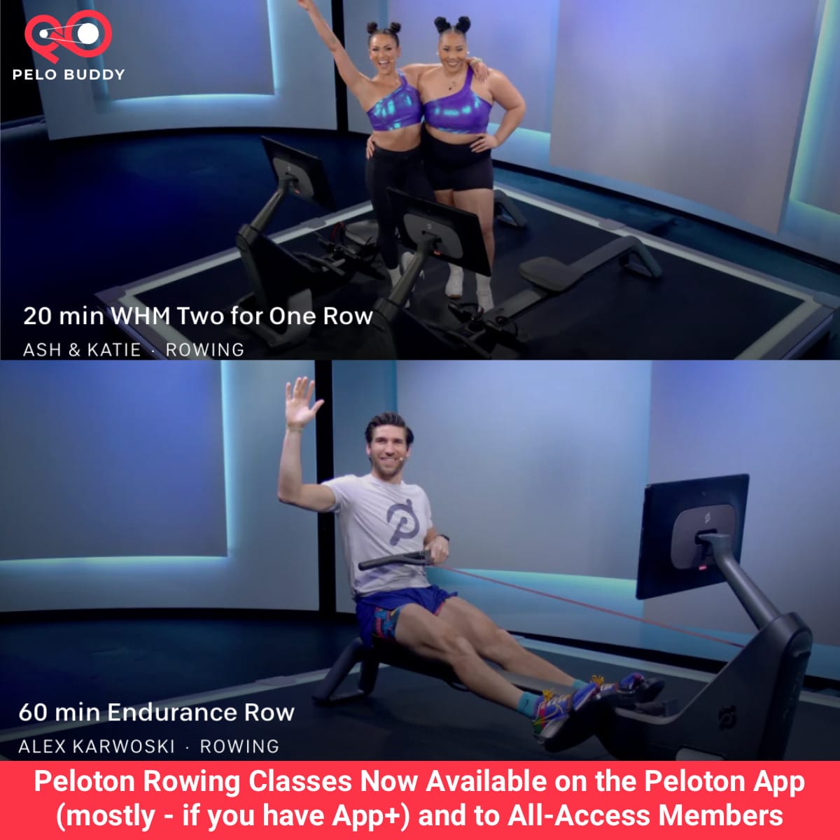 peloton rowing classes app