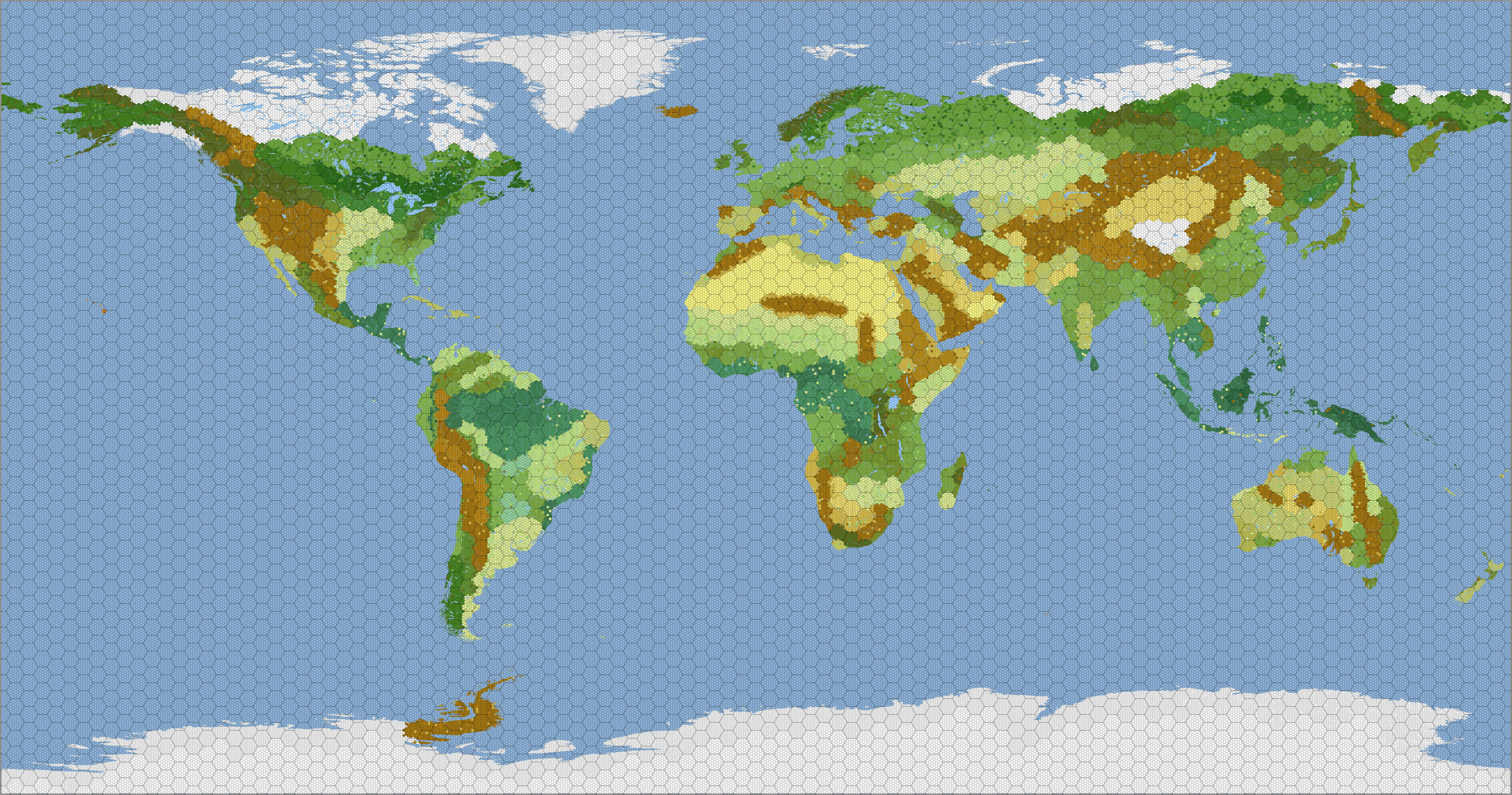 world map hex grid