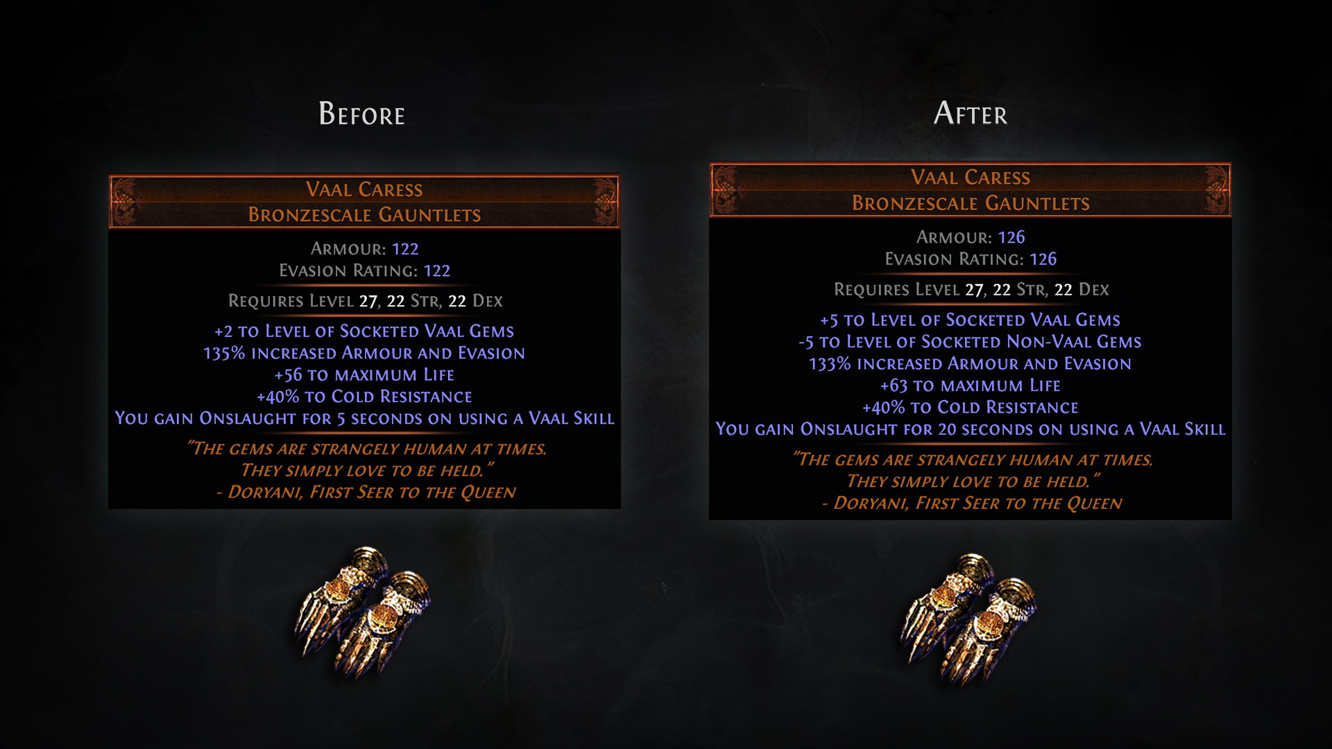 list unique gloves poe