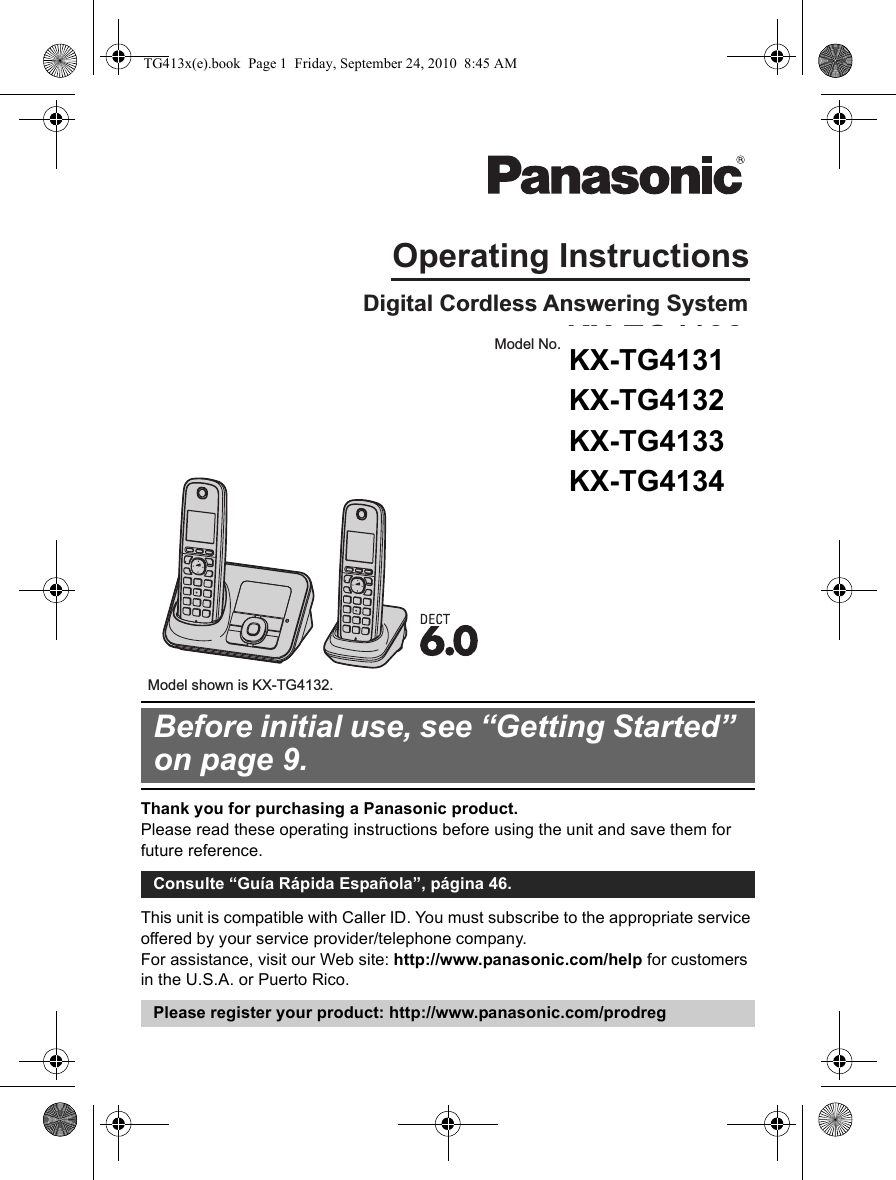 panasonic phones cordless manual