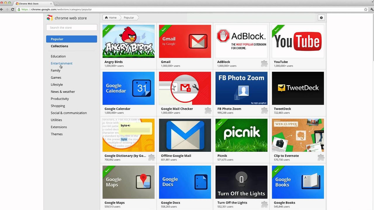 chrome web store apps