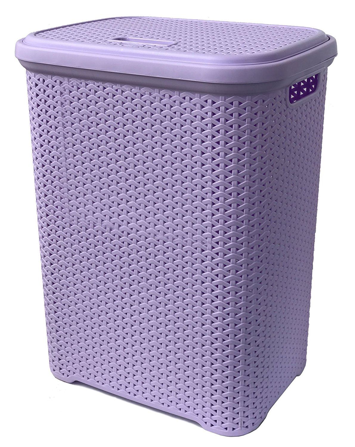 purple plastic laundry basket