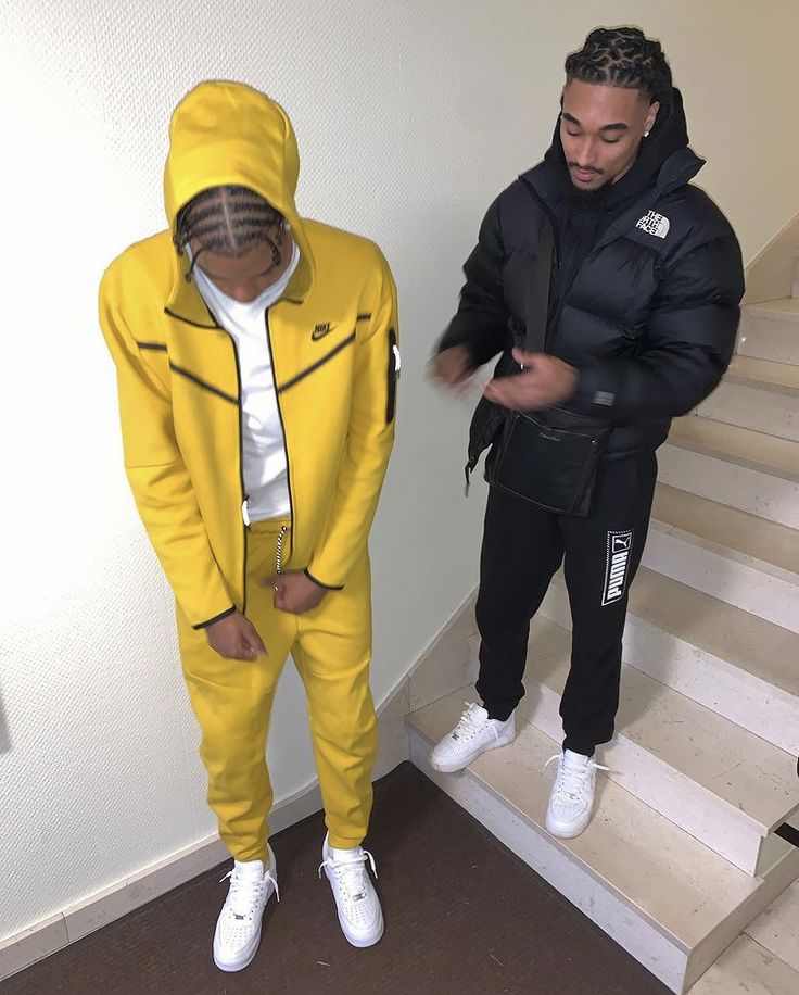 yellow nike tech tracksuit