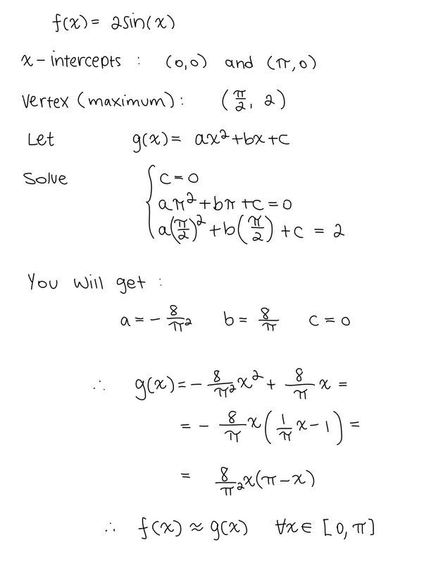 formula of 2 sin x