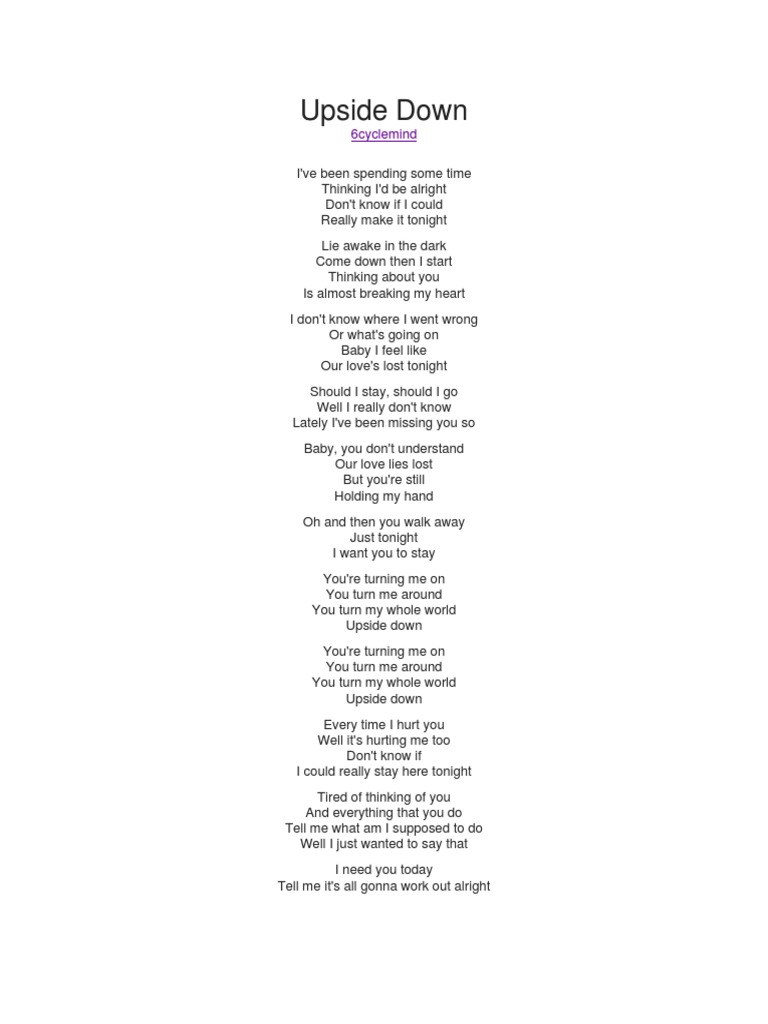 upside down lyrics