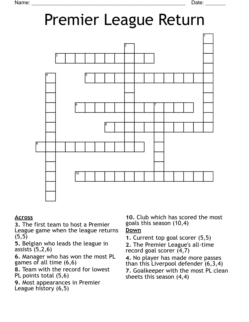return crossword clue