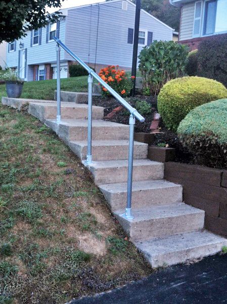 metal handrails for concrete steps