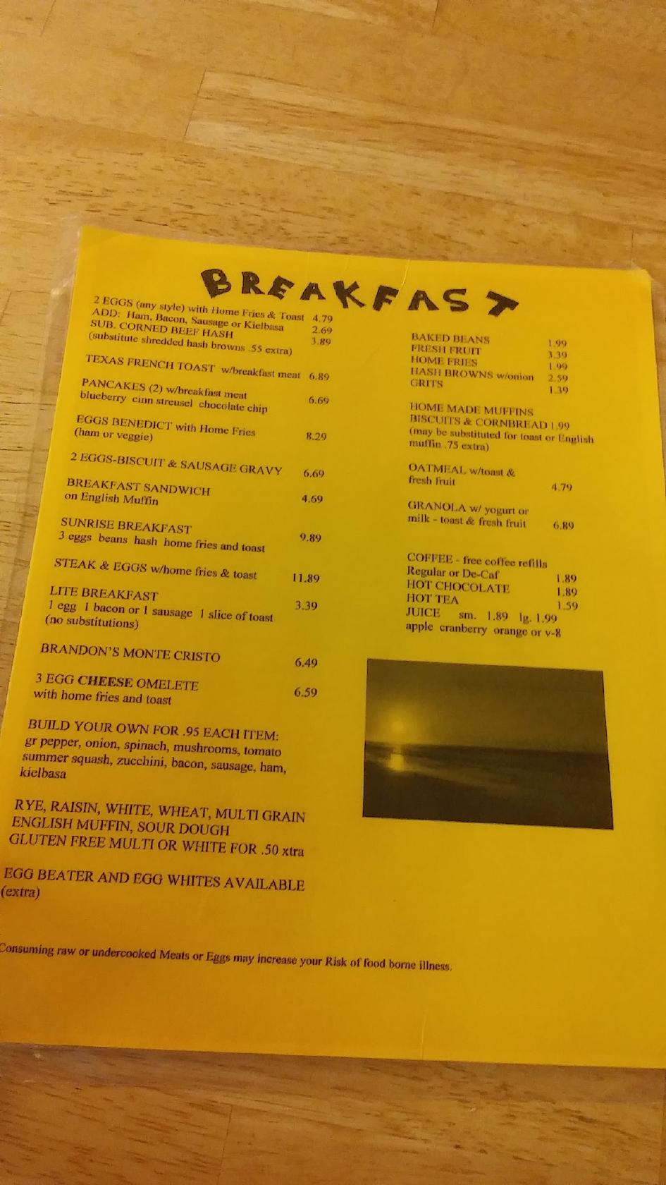 sunrise cafe freeport menu