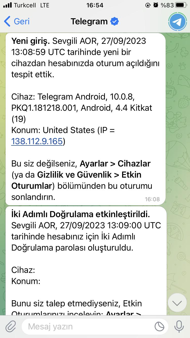 telegram oturum aç