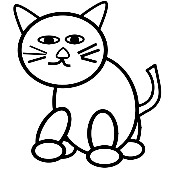 black and white cat clip art