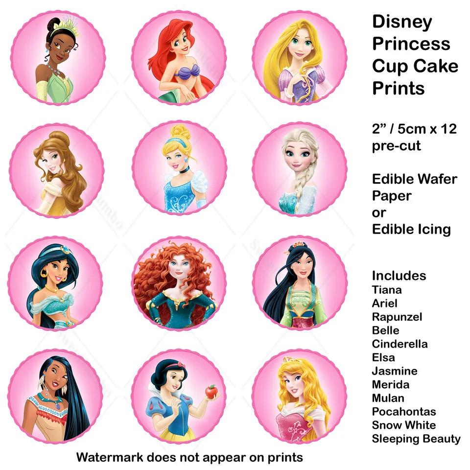 disney princess cupcake toppers