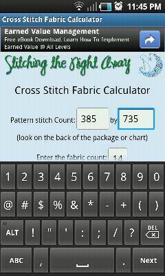 cross stitch material calculator