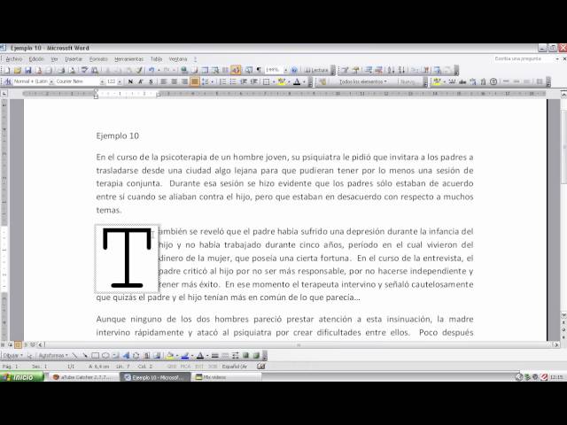 letra capital en word 2003