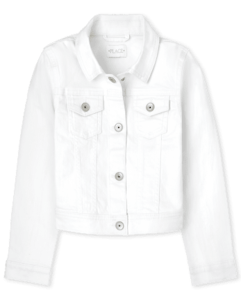 girls white denim jacket