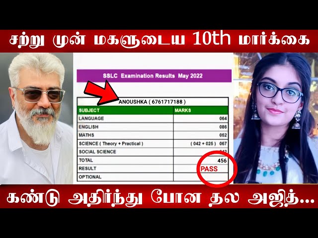 ajith daughter 12th mark