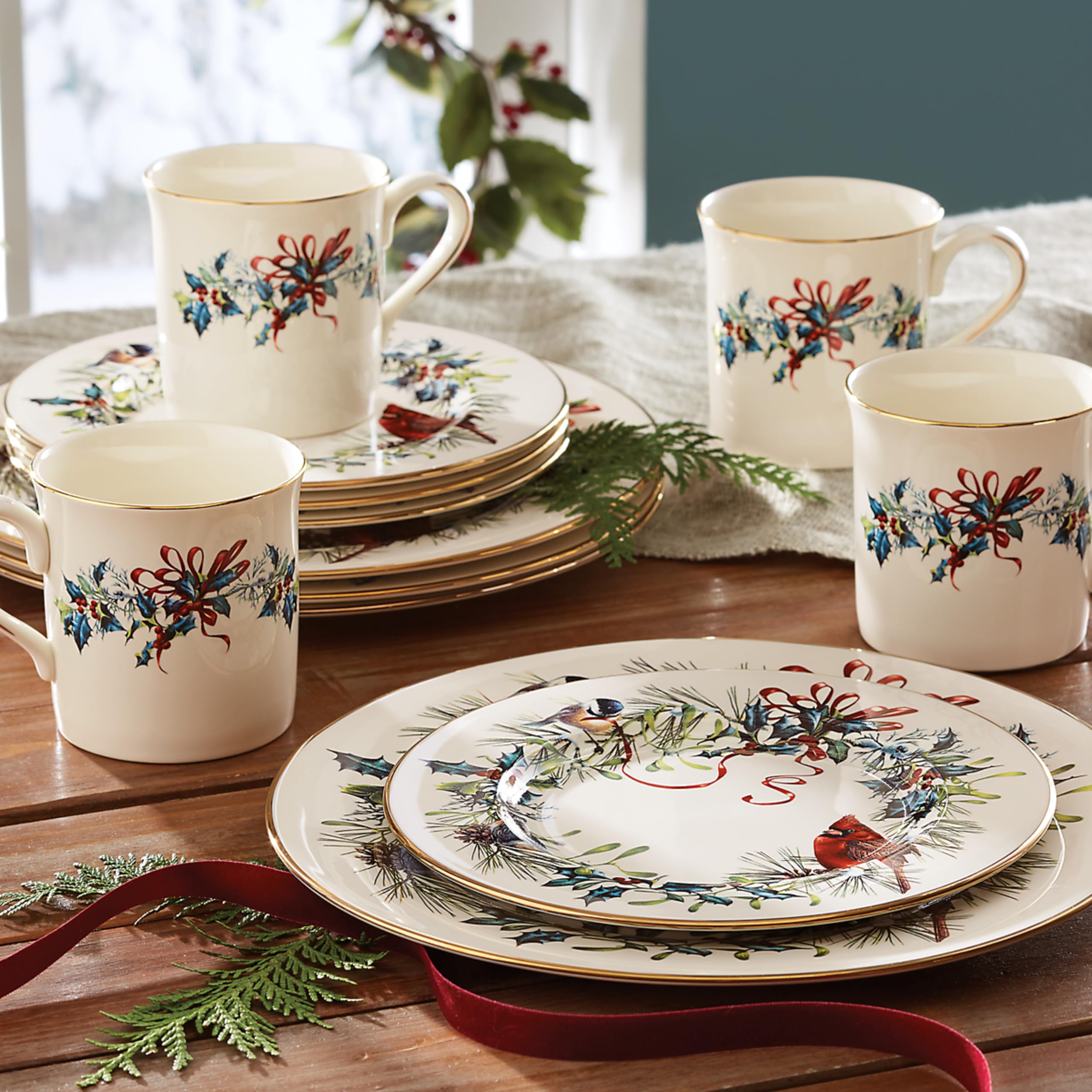 winter greetings lenox china