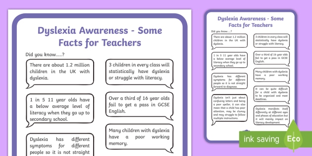 dyslexia awareness poster