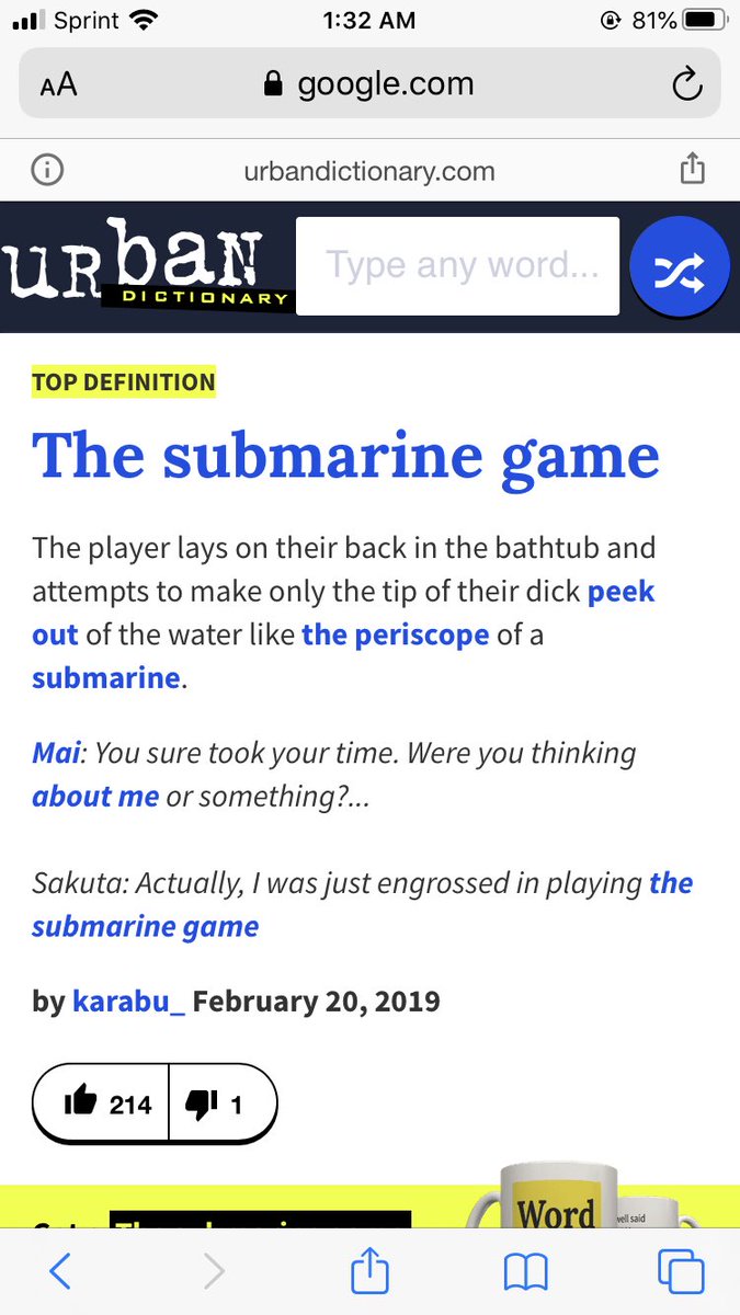 submarine game urban dictionary