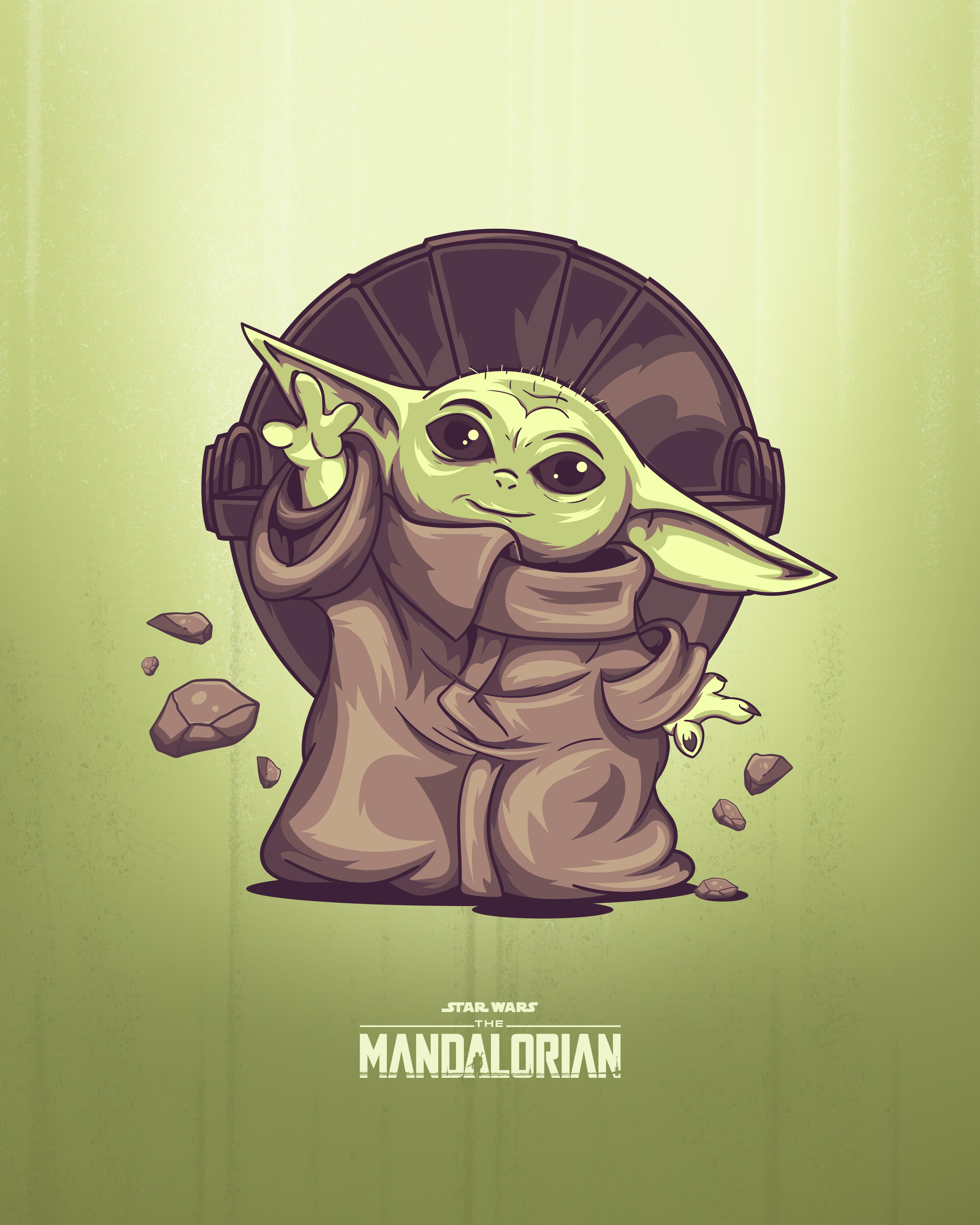 baby yoda vector