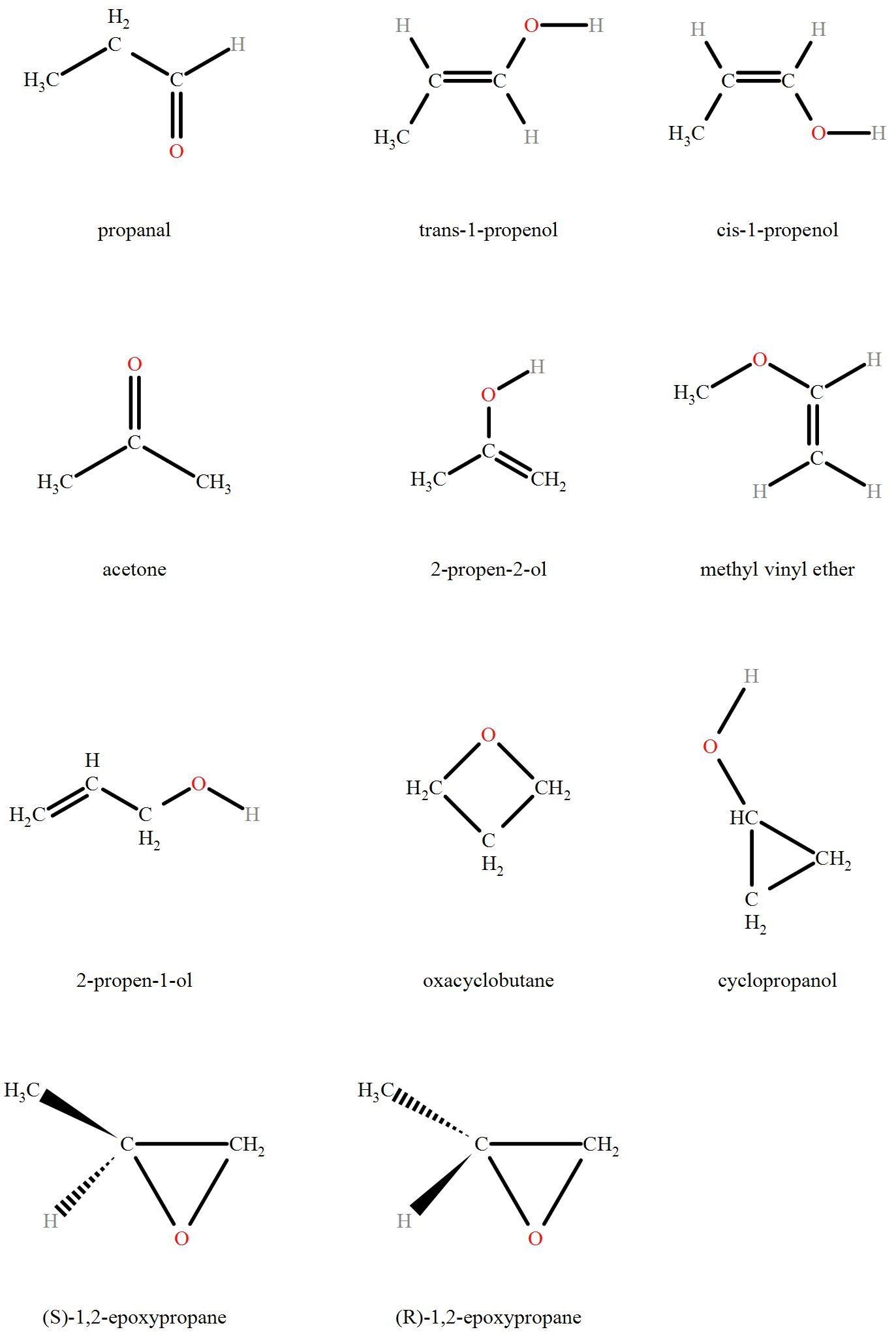 number of structural isomers possible in c3h6o