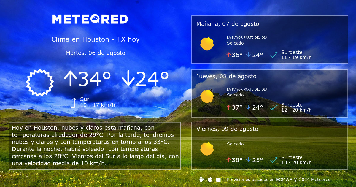 el clima para mañana houston