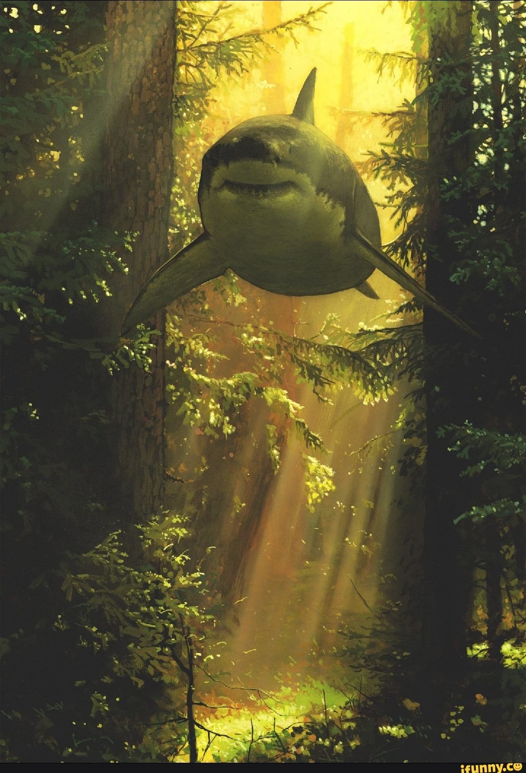shark in a forest meme