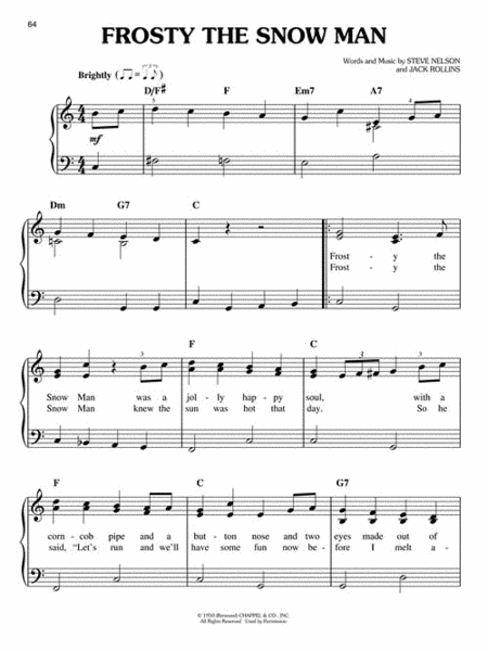 easy christmas songs piano sheet music