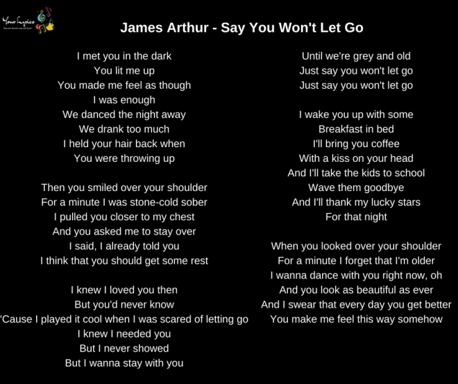 wont let go james arthur lyrics