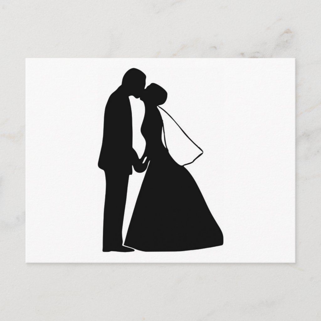bride and groom kissing silhouette